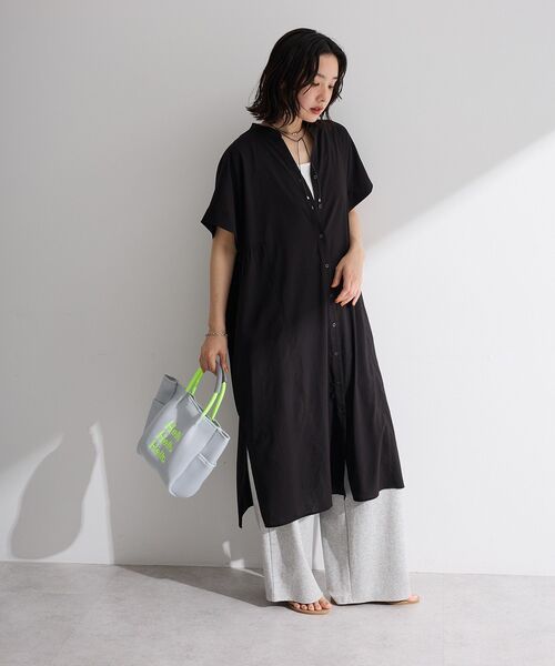 Green Parks（グリーンパークス） シャツワンピース 半袖シアー