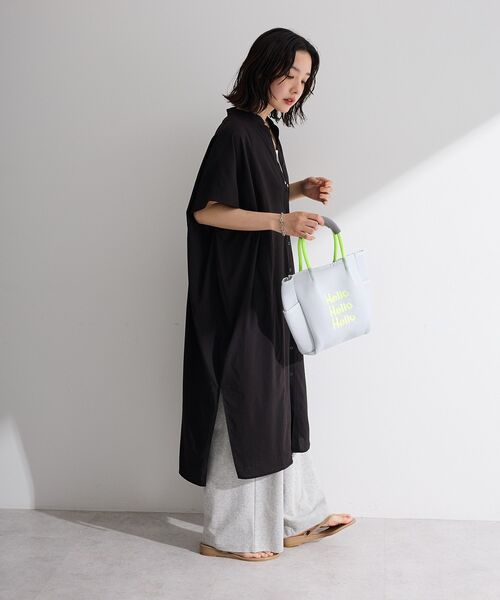 Green Parks（グリーンパークス） シャツワンピース 半袖シアー