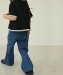 tシャツ 「綿100%」ガールズ 裾レース 半...の詳細画像4