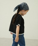 tシャツ 「綿100%」ガールズ 裾レース 半...の詳細画像2