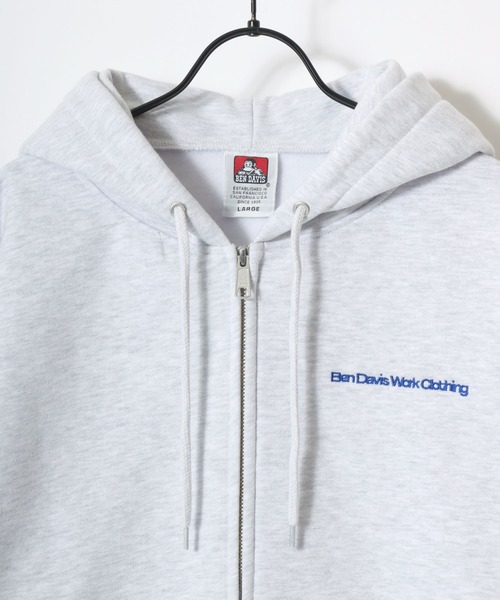 「BEN DAVIS」 ジップアップパーカー X-LARGE アッシュグレー メンズ_画像8