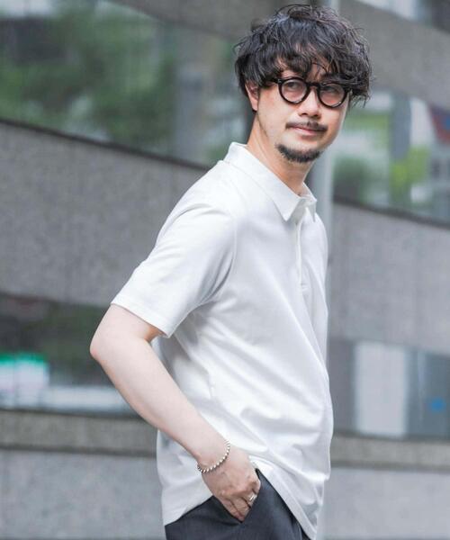 「URBAN RESEARCH ROSSO MEN」 半袖ポロシャツ LARGE ネイビー メンズ_画像4