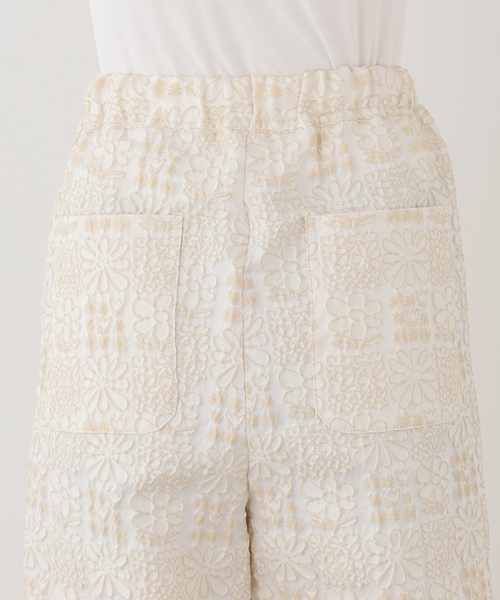ワイドパンツ パンツ IENA LA BOUCLE フラワーJQストリングパンツ レディースの画像