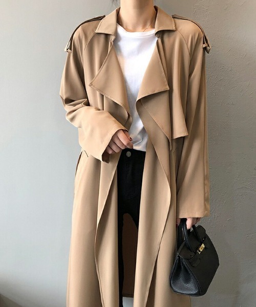 「COCOMOMO」 トレンチコート L グリーン レディース_画像8