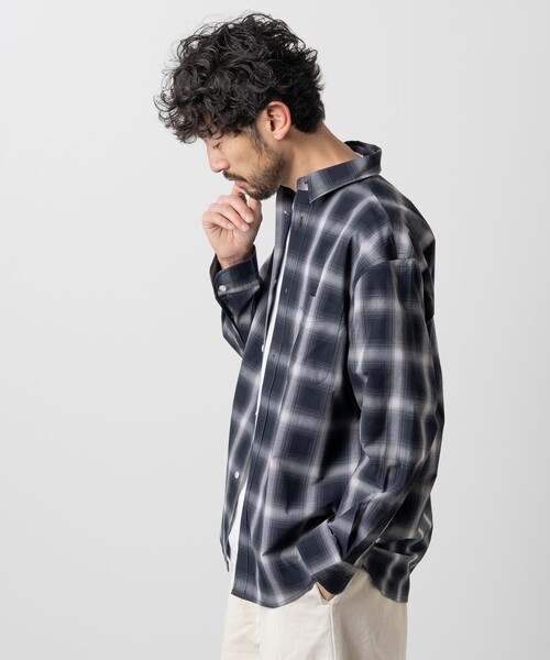 「FREAK'S STORE」 長袖シャツ LARGE ブラック メンズ_画像7