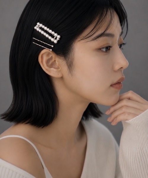 莉  ヘアピン2点 MIMILINE ヘアピン スクエアパールミックスヘアピン : ZOZOTOWN Yahoo