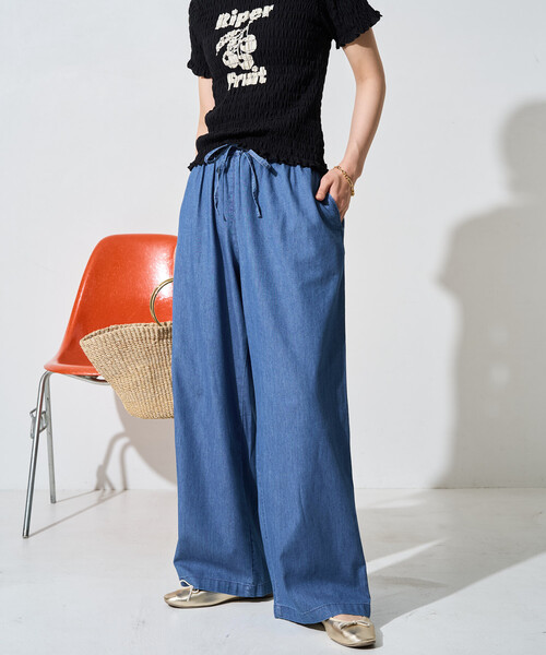 「FREAK'S STORE」 デニムパンツ MEDIUM ネイビー レディース_画像2