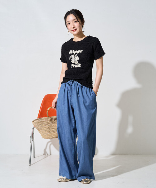 「FREAK'S STORE」 デニムパンツ MEDIUM ネイビー レディース_画像3