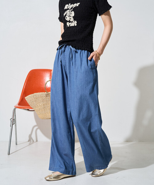 「FREAK'S STORE」 デニムパンツ MEDIUM ネイビー レディース_画像4