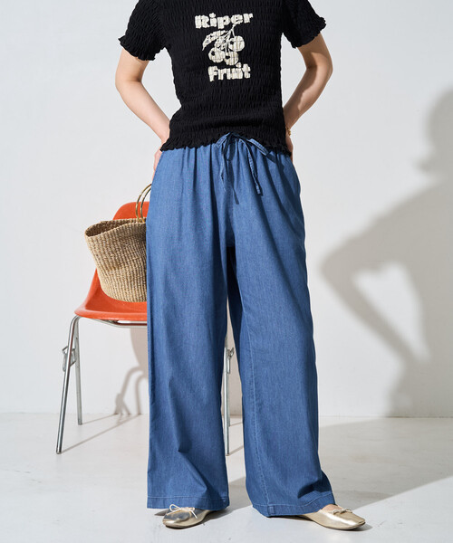 「FREAK'S STORE」 デニムパンツ MEDIUM ネイビー レディース_画像6