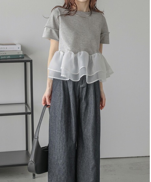 Gypsohila ぺプラムフリルトップス　未使用 シアーフリルペプラムトップス レディース : ZOZOTOWN Yahoo!店 - 通販