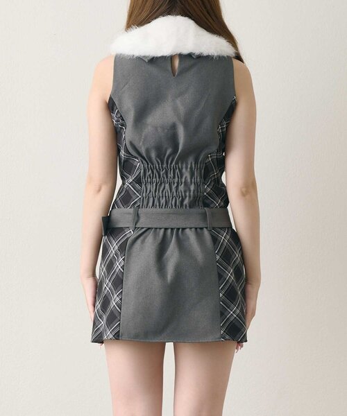 Belle Charme ワンピース 「Belle Charme」Ribbon Fur Collar Onepiece