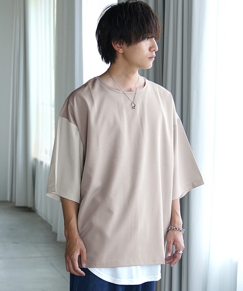【タグ付き未使用】マチャット　リバーバイカラーTシャツ黒/緑 半袖Tシャツ 5．6oz ハイクオリティーTシャツ 5001－01 717