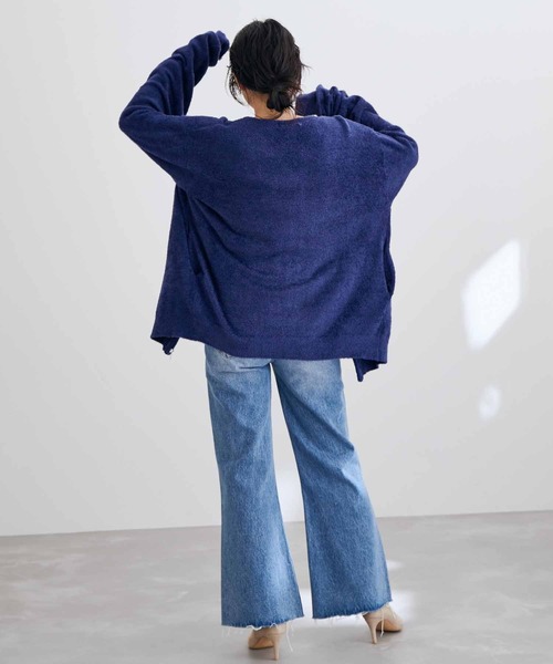 ADAM ET ROPE' カーディガン 【WEB限定】ヘザー ジップ ブルゾン