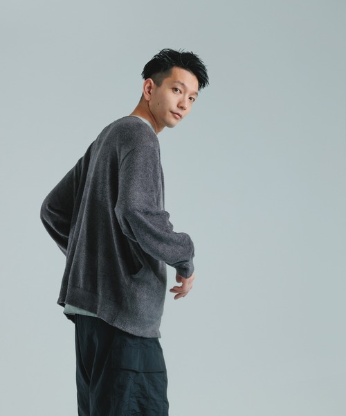 ADAM ET ROPE' ベージュカーディガン　ブルゾン ADAM ET ROPE' カーディガン 【WEB限定】ヘザー ジップ ブルゾン
