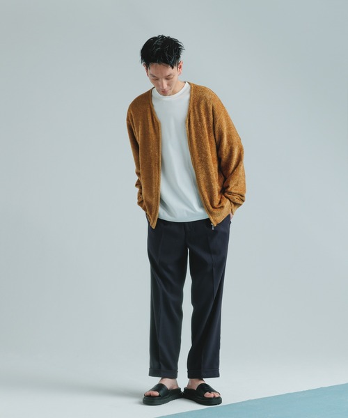 ADAM ET ROPE' ベージュカーディガン　ブルゾン 中古・古着通販】Adam et Rope (アダムエロペ) ニット