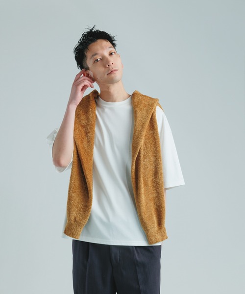 ADAM ET ROPE' ベージュカーディガン　ブルゾン ADAM ET ROPE' カーディガン 【WEB限定】ヘザー ジップ ブルゾン