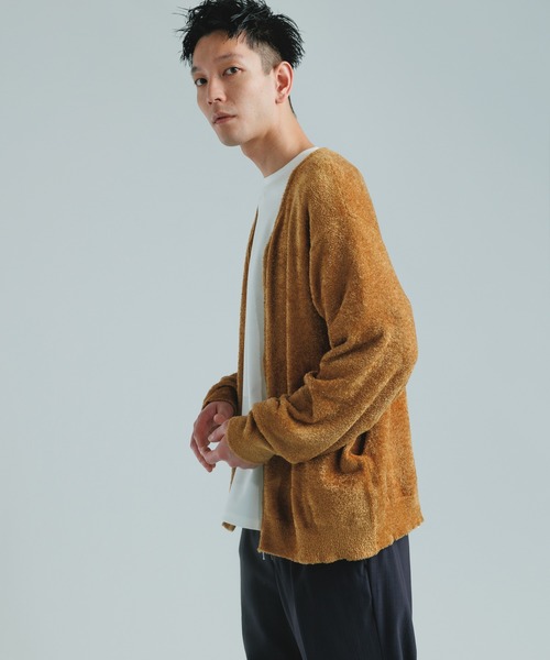 ADAM ET ROPE' ベージュカーディガン　ブルゾン ADAM ET ROPE' カーディガン 【WEB限定】ヘザー ジップ ブルゾン