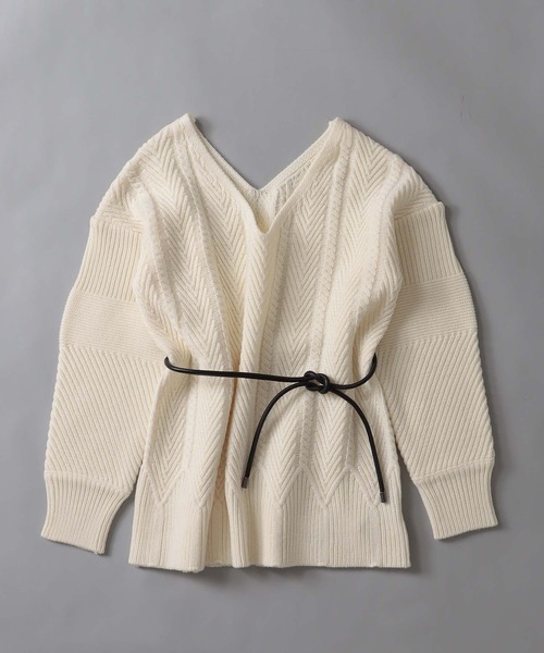 ニット セーター ballon cable knit chunic(バルーンケーブルウエストマークニット) レディース DRESSLAVE ニット セーター ballon cable knit chunic(バルーン