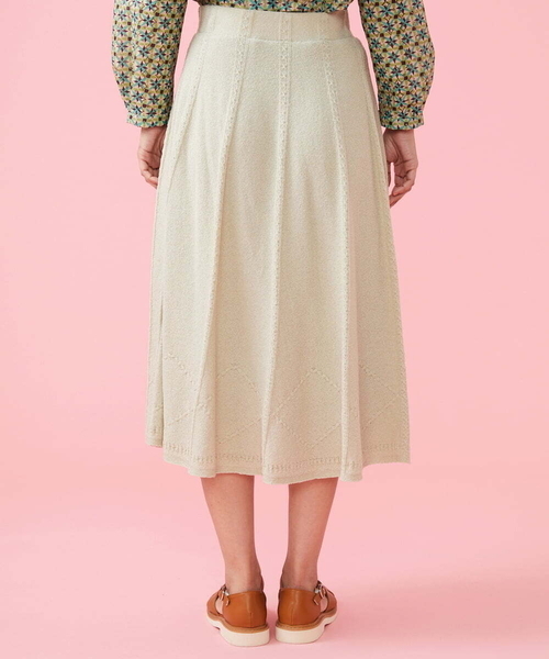 ホコモモラ（JOCOMOMOLA）/ブークレ編み柄ニットスカート Jocomomola（ホコモモラ） スカート ブークレ編み柄ニットスカート