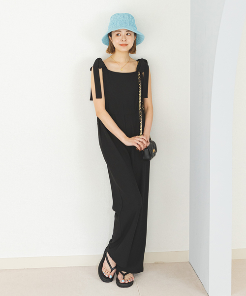 U by SPICK&SPAN サロペット オーバーオール リボンストレッチ