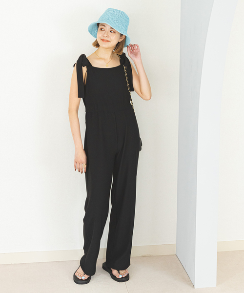 U by SPICK&SPAN サロペット オーバーオール リボンストレッチ
