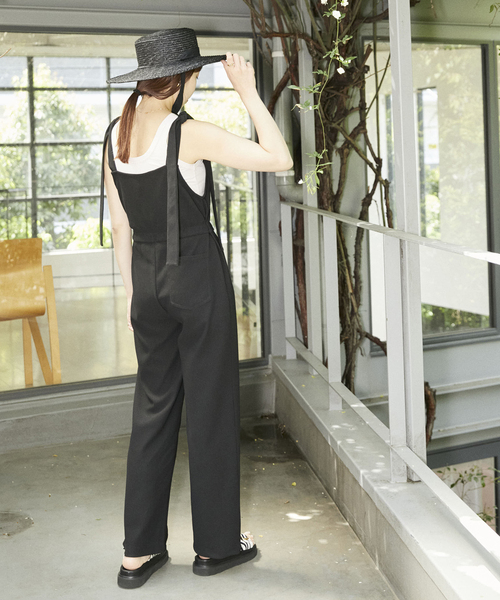 ubyspick&span リボンストレッチオールインワン U by SPICK&SPAN サロペット オーバーオール リボンストレッチ
