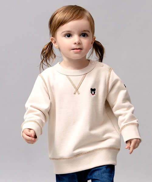 wb トレーナー 黒クマワンポイントトレーナー キッズ 子供服