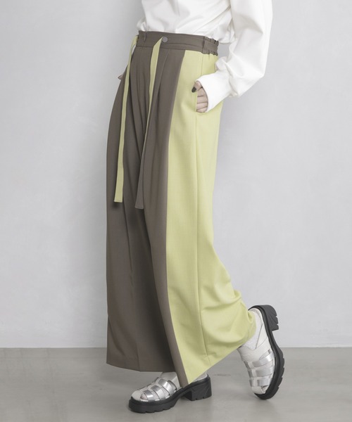 MARECHAL TERRE（マルシャルテル） ワイドパンツ パンツ バイカラー