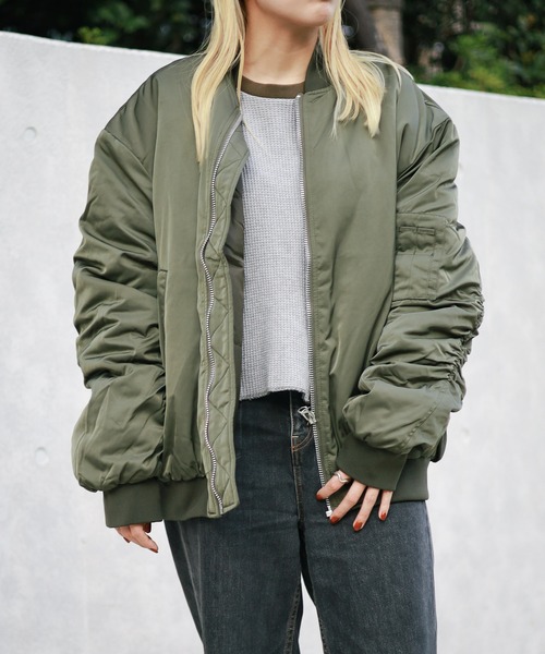 ma1 ma-1 「オーバーサイズ」中綿MA-1ジャケット レディース メンズ