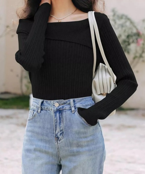 今期♡折り返しオフショルニット SALE】前後2wayシャギーオフショルニットプルオーバー - 12Twelve