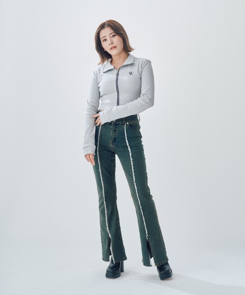 ダブルジップリブトップス レディース ダブルジップリブトップス レディース : ZOZOTOWN Yahoo!店