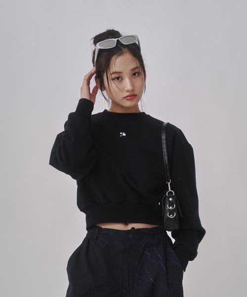 トレーナー スウェット (WOMAN) WAVE LOGO CROP HOODIE SWEATSHIRT レディース