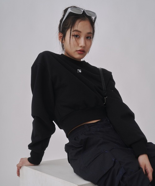 トレーナー スウェット (WOMAN) WAVE LOGO CROP HOODIE SWEATSHIRT レディース codegraphy トレーナー スウェット (WOMAN) WAVE LOGO CROP