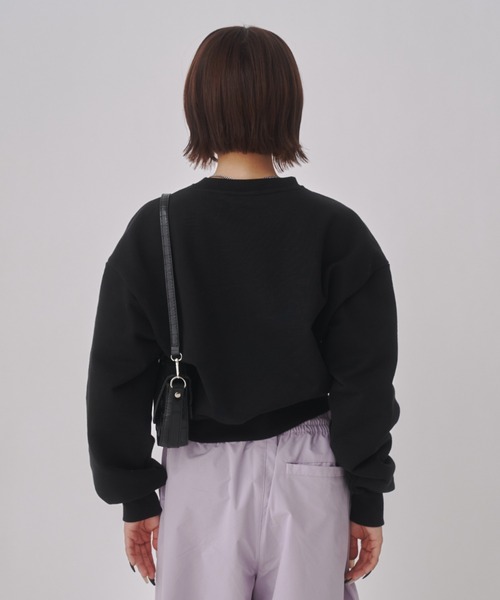 トレーナー スウェット (WOMAN) WAVE LOGO BYCOLOR CROP SWEATSHIRTS レディース WOMAN) WAVE LOGO BYCOLOR CROP SWEATSHIRTS（スウェット