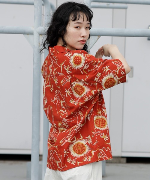 ブラウス シャツ SUMMER PRINT H/S SHIRT セットアップ対応 レディース メンズ ARCH & LINE ブラウス シャツ SUMMER PRINT H/S SHIRT