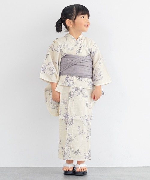 SOUBIEN（創美苑） 浴衣 キッズ浴衣2点セット （浴衣＋帯） 子ども 100