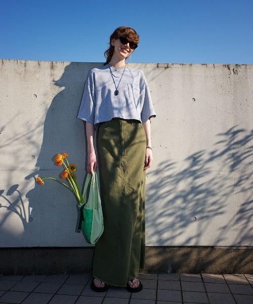 THE SHINZONE スカート WASHED BAKER SKIRT ウォッシュド