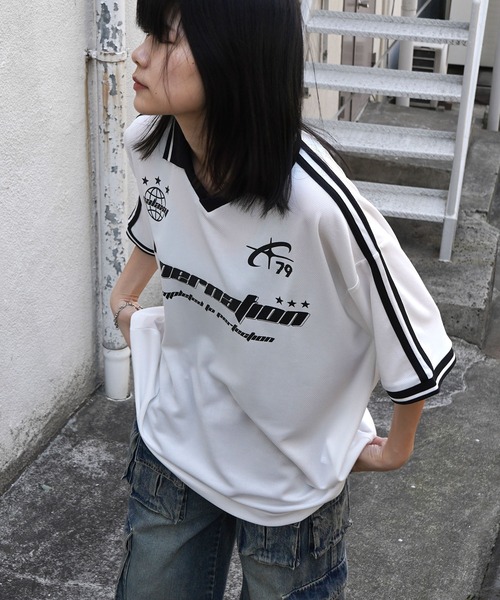 tシャツ 25SS 襟付き半袖サッカーTシャツ ユニフォームライク