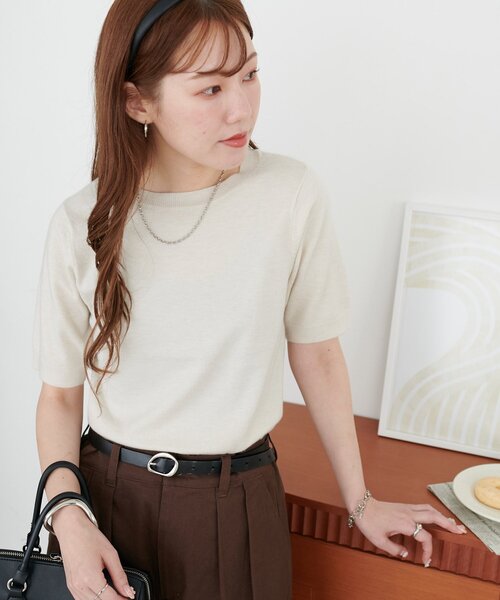 ニット セーター モチモチ半袖プルオーバー「WEB限定カラーあり」 レディース | Discoat | 09