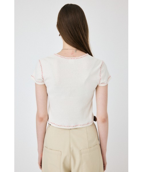 MOUSSY tシャツ CONTRAST STITCH Tシャツ レディース : ZOZOTOWN