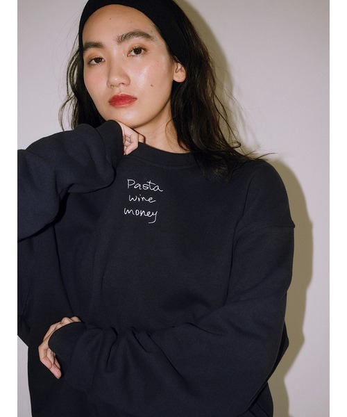 ☆ PATOU ロゴ スエット トレ－ナ－ 希少 美品 クル－ネック ブラック☆ null.（ヌル） トレーナー スウェット PASTA LOGO クルーネック