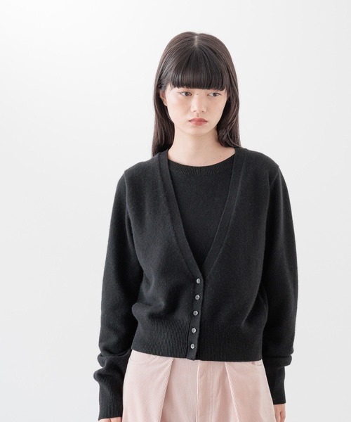 カーディガン Ｍｉｎｋウールレイヤードカーディガン　 151546 レディース