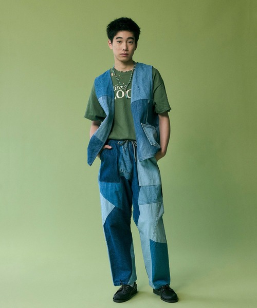Johnbull(ジョンブル) パンツ 「rebear by Johnbull」パッチワーク Johnbull(ジョンブル) パンツ 「rebear by Johnbull」パッチワーク