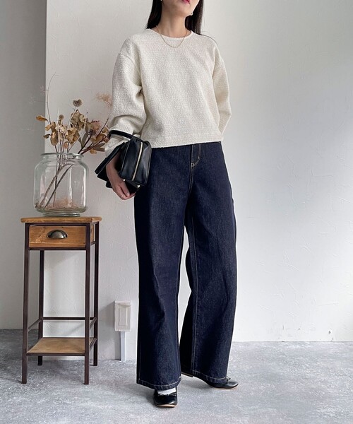 meer メーア　ツイードプルオーバー fredy emue tシャツ MIXツイードニットプルオーバー レディース