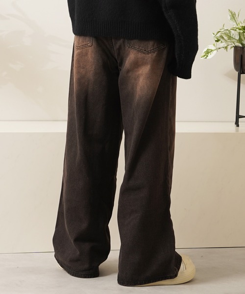 ジーンズ オーバーダイ ダブルニー バギーデニムパンツ / Overdyed