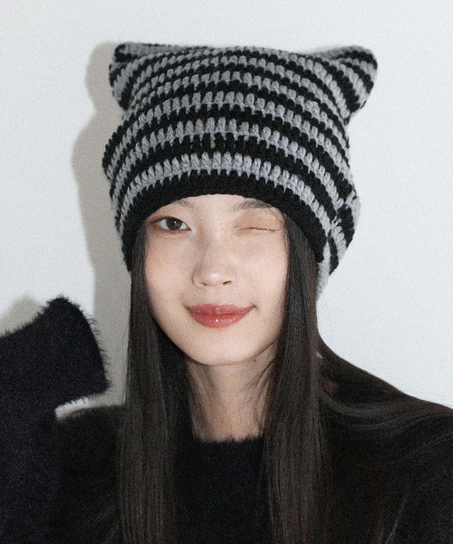 ニット帽 ニットキャップ Buyer's Select/ 2TYPE猫耳 ワッチ