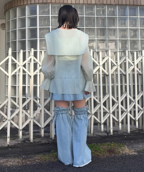 Candy Stripper ブラウス シャツ SHEER SAILOR レディース