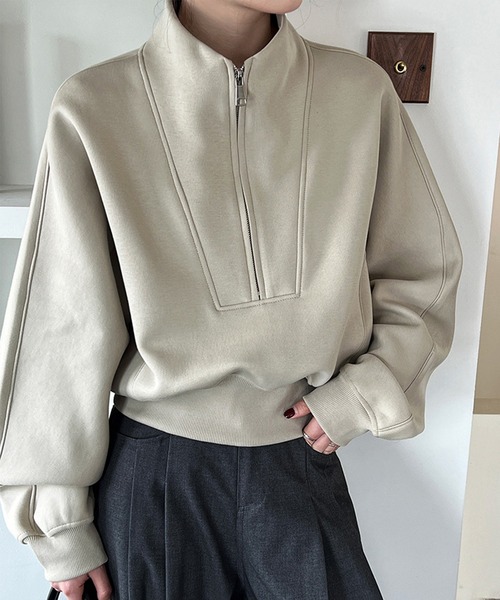 トレーナー スウェット half zip sweat pullover レディース