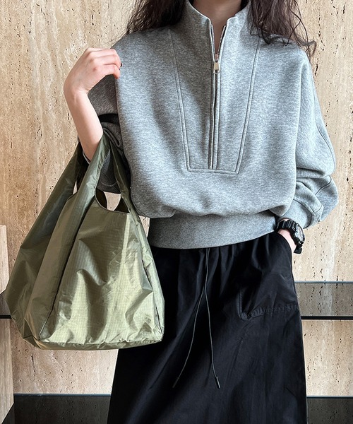 SUWDEE トレーナー スウェット half zip sweat pullover レディース